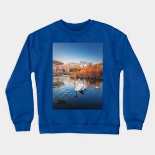 White swan and mandarin ducks Crewneck Sweatshirt